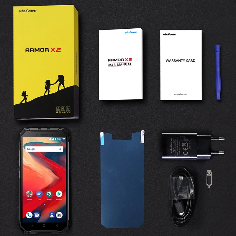 Ulefone Armor X2 водонепроницаемый IP68 смартфон 5 &quotHD 18:9 MTK6580 четырехъядерный Android 8 1 2 ГБ +