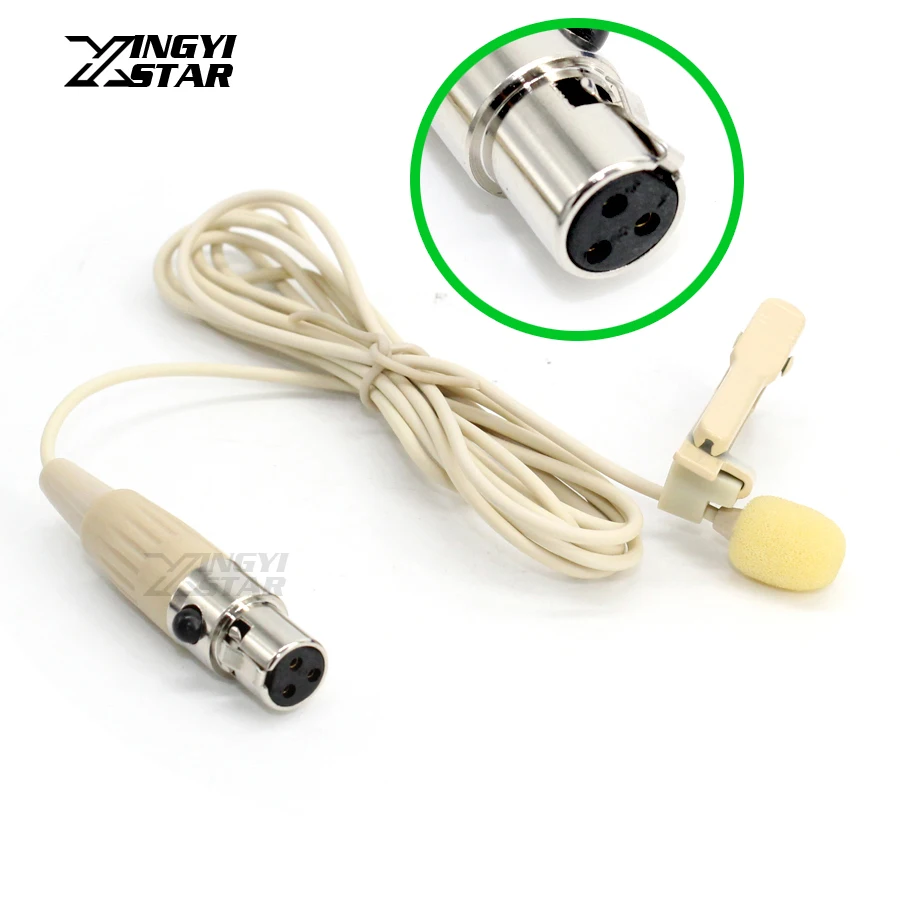 

Mini XLR 3 Pin TA3F Plug Condenser Mike Tie Collar Clip on Mic Lavalier Microphone For Wireless System Transmitter Karaoke Mixer