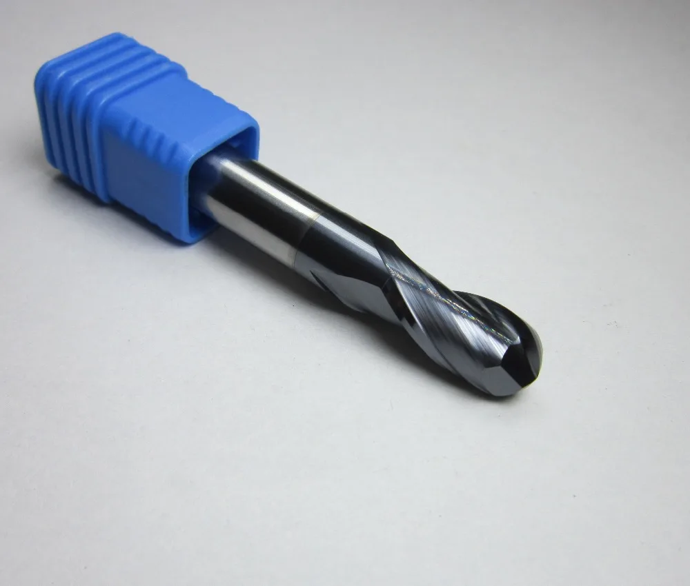 

5PCS radius 5.0 HRC45 R5.0 2 flutes Tungsten Carbide Ball Nose End Mills CNC milling cutter 45HRC ballnose for steel soft