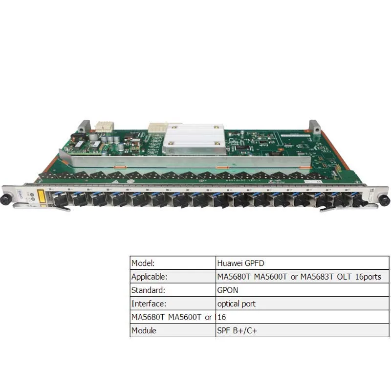 Oringal 16 портов OLT GPON карты GPFD для Huawei MA5600T MA5680T или MA5683T с B + SFP модулями интерфейсная