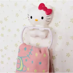 Мультфильм рисунок «Hello Kitty» прочность бесшовные настенный держатель на присоске Полотенца тканевая туалетная бумага держатель Полка для