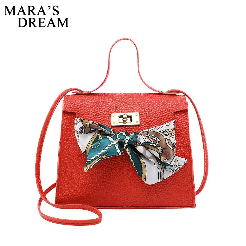 

Mara's Dream 2019 Women's Lychee Pattern Silk Scarf Decorative Lock Buckle Shoulder Bag Slung Portable Mini Mobile Phone Bag