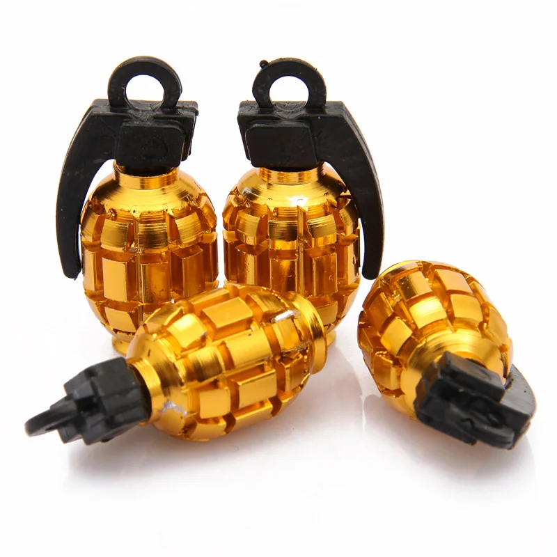 

4pcs car styling funny Grenades Car Tire Wheel Valve Caps For Mercedes BMW For AUDI VW Ford Honda Toyota Tire Valve Cap