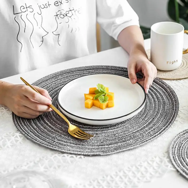 Тканевая линия столовые приборы для обеденного стола Посуда коврик