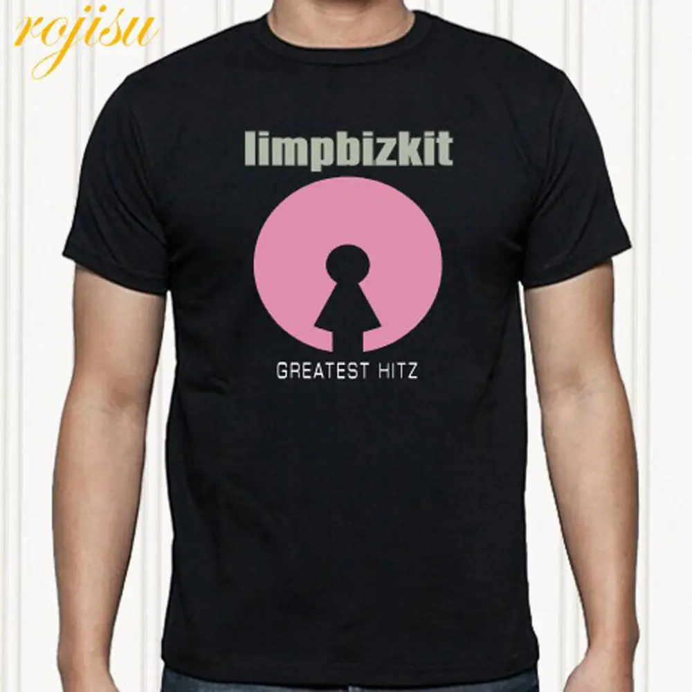 Limp Bizkit Greatest Hitz Логотип Рок Группа Мужская Черная Футболка размер S до 3XL