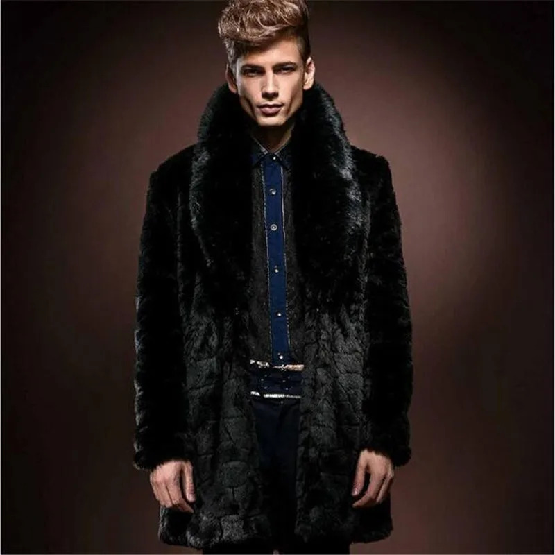 Aliexpress.com : Buy Large Size M 3XL Mens Winter Faux Fur Coat Fashion ...