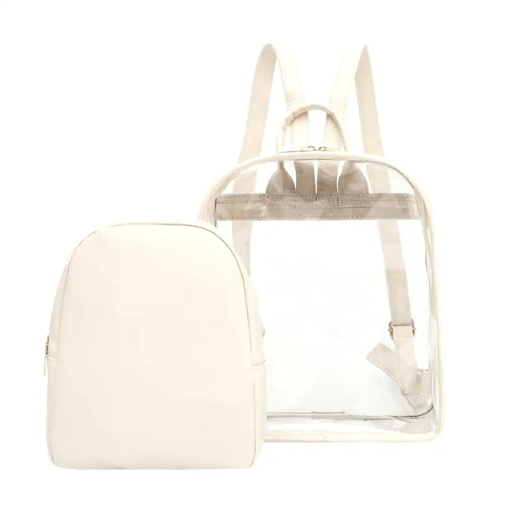 

Women's Fashion Multi-use Clear Plastic Security Transparent Backpack Bag Casual Travel Backpack