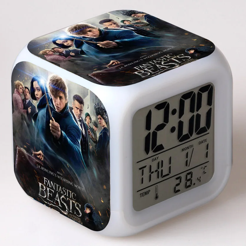 

8CM Colorful LED Elctric Alarm Lock Fantastic Beasts Doctor Strange Figure CLuminous Toys New Year Birth Gift Desk Toys for Kids