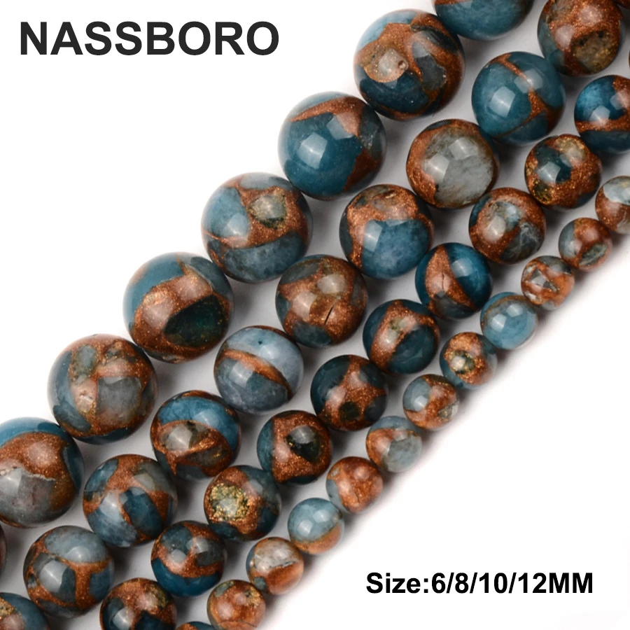 

Light Blue Mosaic Agates Round Beads For Jewelry Making Charms Natural Stone Beads DIY Bracelet Necklace Jewelry Making Gifts