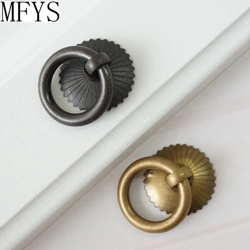 Small Drop Ring Pulls Dresser Pull Knobs Copper Drawer Knob Rings