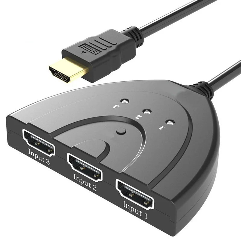  3-Port Hdmi Switch Splitter con La Treccia Cavo Audio Supporto per Hd Dvd Tv Box PS3 Console di Gio