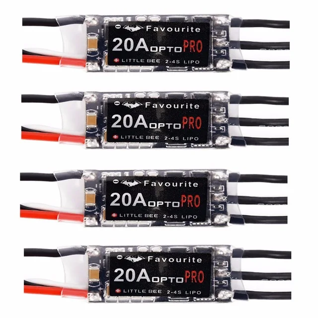 

Free shipping 1/2/4pcs Little Bee Mini 20A 2-4S LiPo Battery OPTO PRO ESC Brushless For QAV250 Remote Control Part