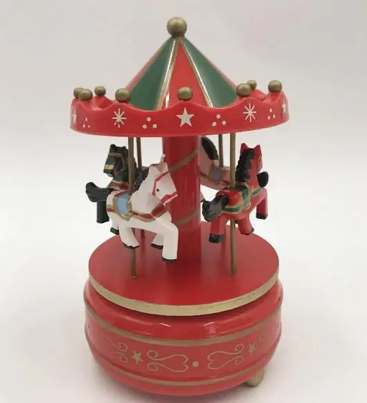 Круглые музыкальные шкатулки Merry-go-round, геометрические музыкальные украшения для детской комнаты, подарки унисекс, Деревянная Рождественская карусель, коробка для домашнего декора, 1 шт - Цвет: 9