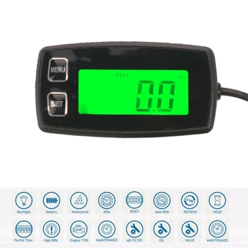 

Waterproof Tachometer Backlit Digital Display Hour Meter for Motocycle 2/4 Stroke Engines NJ88