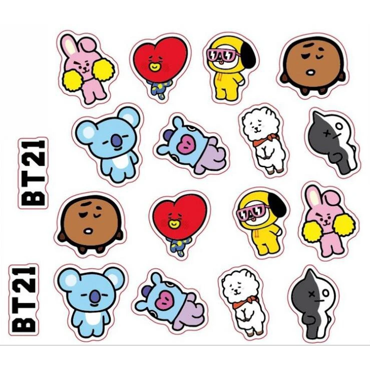Kpop Coreen Bts Bt21 Bangtan Garcons Etoiles Autocollant Pour Telephone Action Figure Jouets Pour Enfants Cadeau D Anniversaire Aliexpress