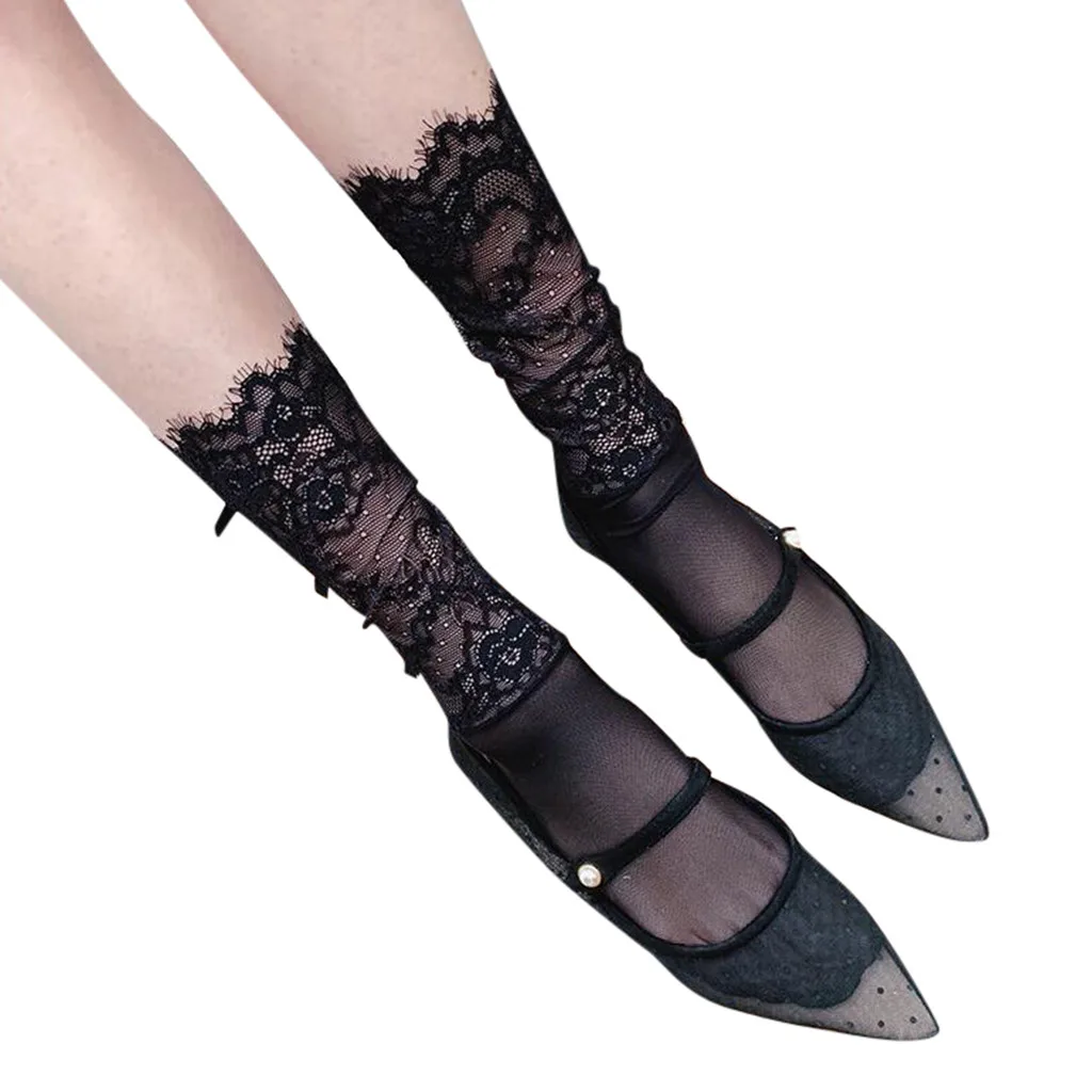 

Lace Bow Women's Candy Colors Glitter Stars Lady Transparent Mesh Shiny Stars Moon Fishnet Socks Hosiery Sox*1