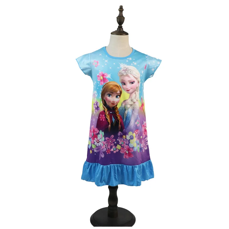 New Anna Elsa Children pajamas Summer Girls Baby Pajamas Cotton Princess girl Nightgown Home clothes Girl Sleepwear