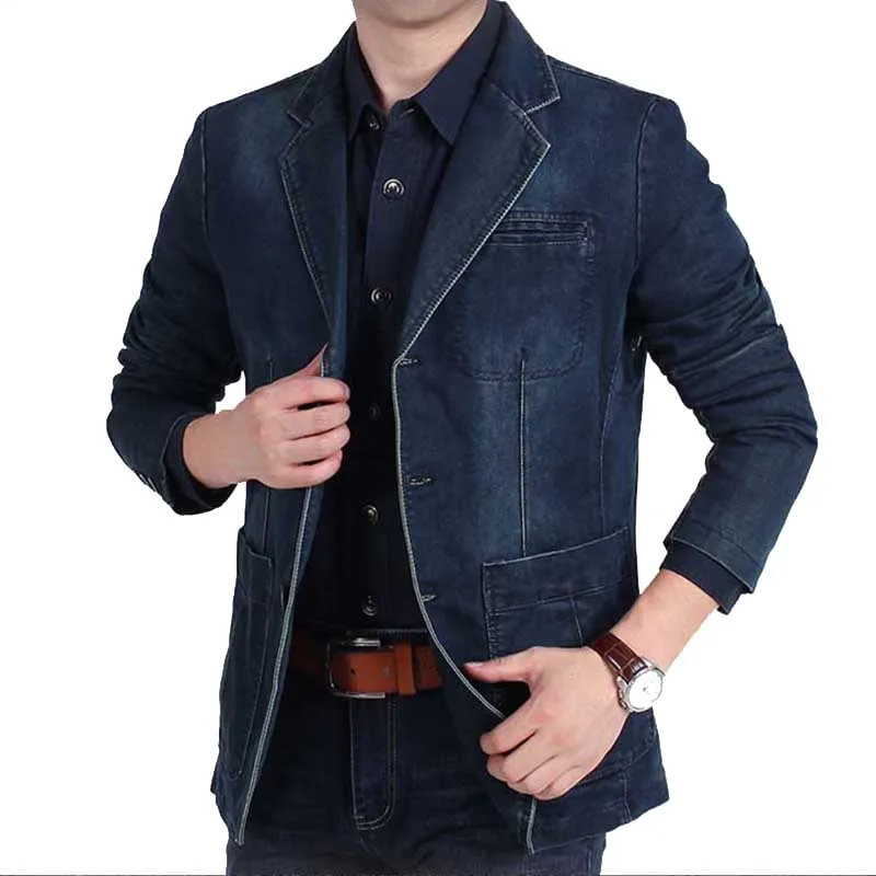 Casual Slim Fit Suit Blazer Jeans Coat 