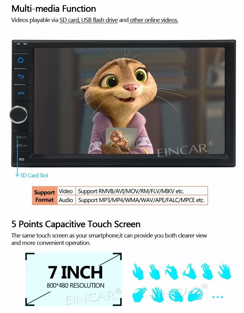 Excellent Backup Camera Included!! Android 6.0 Car Stereo 2Din GPS Navigation 7 inch Car Radio Head Units DVD Player Touch Screen BT WIFI 4