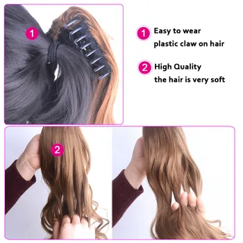 jeedou Short Wavy Ponytail Hair Extensions Claw Ponytails Synthetic 16 3