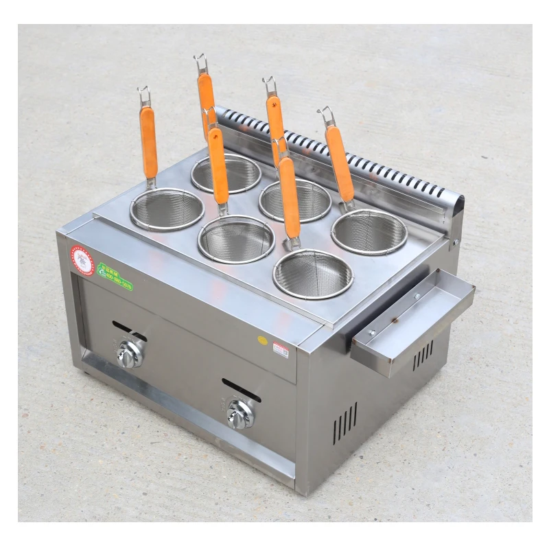 

Gas Pasta Cooker 6 pots Noodle cook machine Commercial Fryer Noodle cooker Pasta cook stove Stainless steel Pasta stove