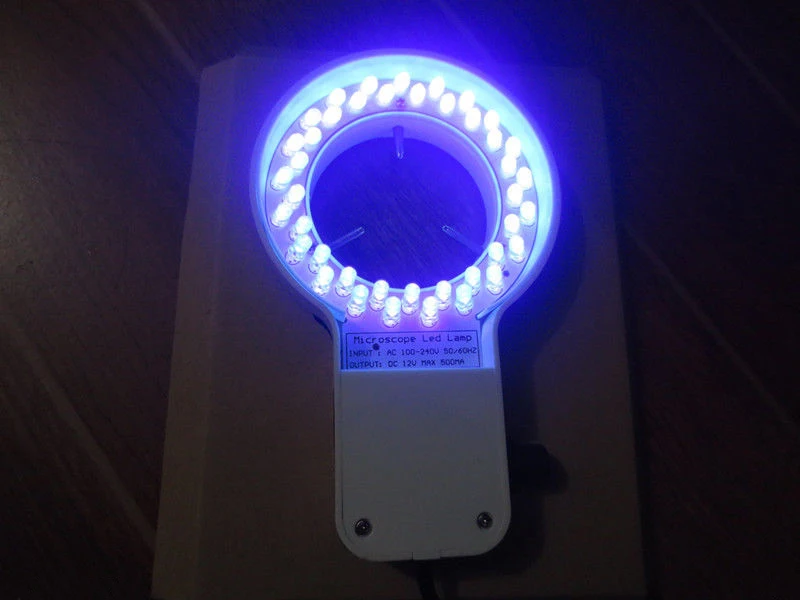 

1PC 48 LED Microscope UV Ring LED Lamp 60mm Inner Diameter Purple Color Ring Light