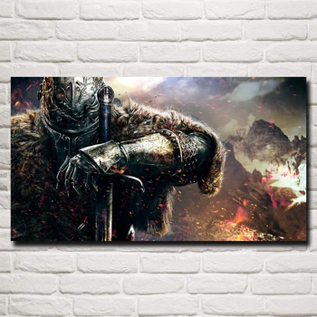 

FOOCAME Dark Souls Warrior Sword Video Games Art Silk Poster Print Home Wall Decor Painting 11x20 16x29 20x36 Inches