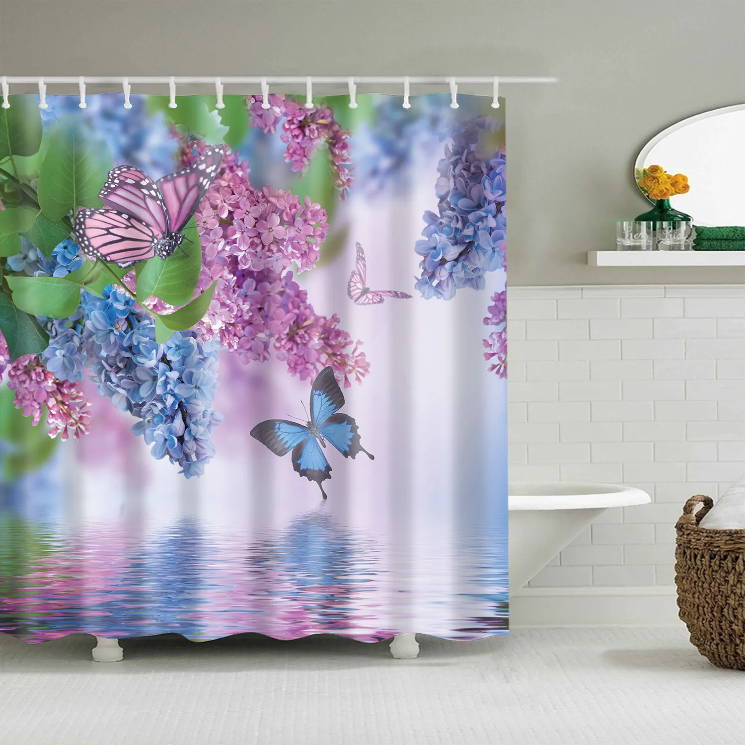 Washable Cute Sweet print Shower curtain waterproof 3D polyester fabric for bathroom curtain large 180x200cm cortinas - Цвет: D0440