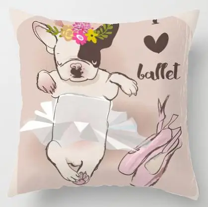 Подушка для маленьких бульдогов во французском стиле, милые животные, пугливые щенки, мопс, украшение для девочек, детское постельное белье, подушка для детей, подарок - Цвет: A2