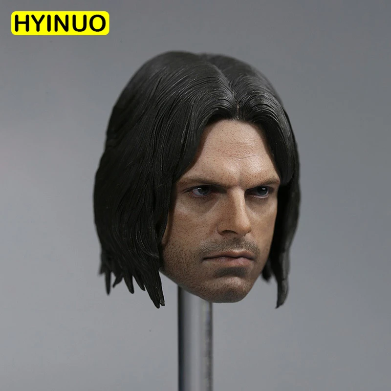 

Custom 1/6 Scale Captain Winter Soldier Bucky Barnes Sebastian Stan Head Sculpt Headplay for 12" Action Figure Body Doll Toys