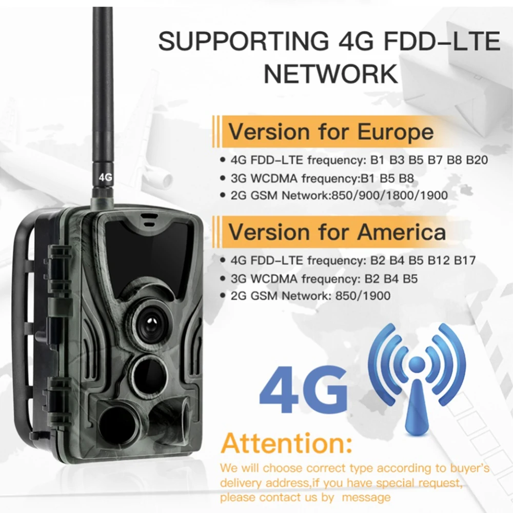 HC-801LTE 4G камера для охоты с ночным видением 16MP HD 1080P камера для наблюдения за дикой природой с датчиками PIR Водонепроницаемая IP65