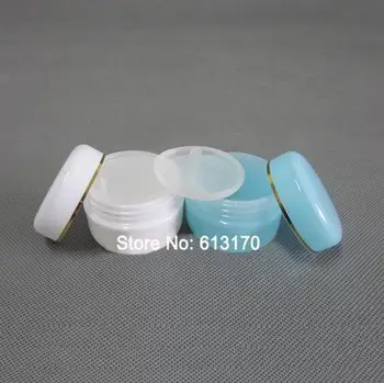 

Free shipping 30G 30ml empty Cream Jar with inner lid Cosmetic Container diy refillable ointment tins with silver collar
