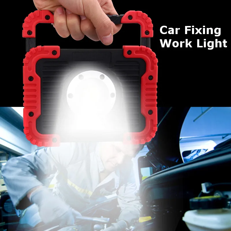 

Portable LED Work Light Floodlight Flashlight Camping Spotlight Searchlight Built-in Rechargeable Li-Batteries With USB