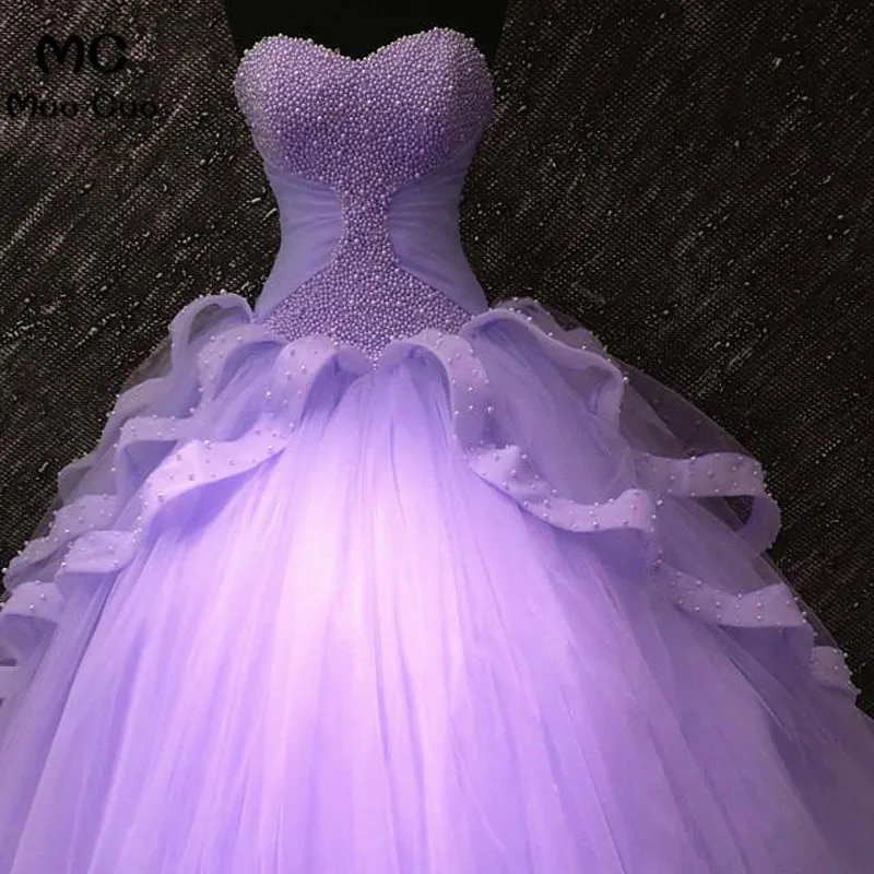 Pearl Beaded Sweetheart Bodice Corset Ball Gowns Wedding Dresses 201767