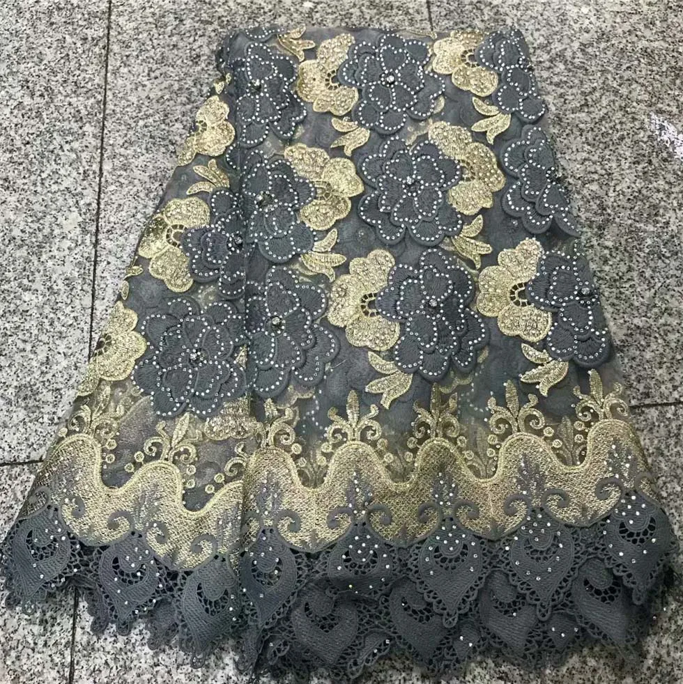 

African Lace Fabric High Quality African Tulle Lace Fabric With stone Velvet French Net Lace For Women Dress