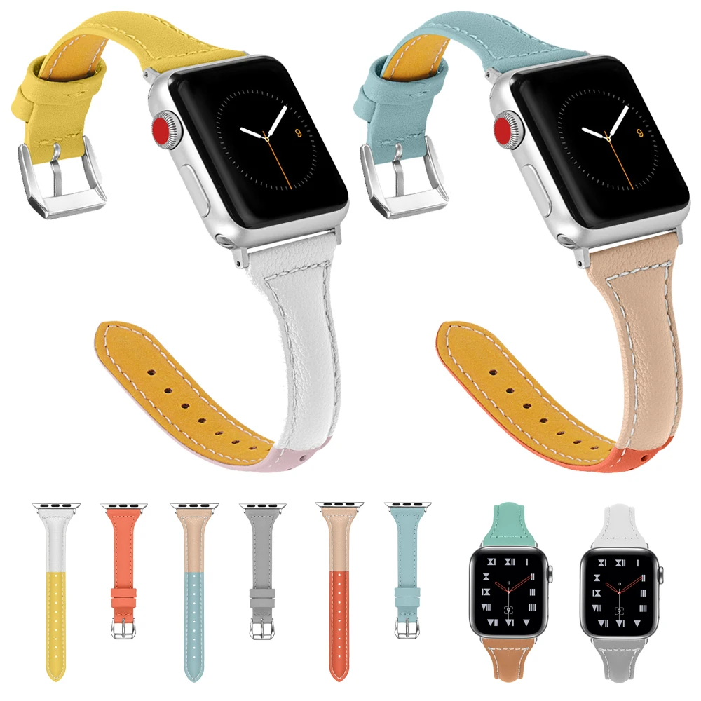 

Straps For Apple Watch Leather Band 38mm 42mm Bands 44mm 40mm Strap for iWatch for Apple Watch Series 4 3 2 1 Bracelet Leather