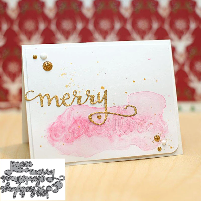 

1 Set Merry Christmas Holiday Words Pattern Metal Cutting Dies Stencil Scrapbooking Embossing Gifts Card Handcrafts Model Decor
