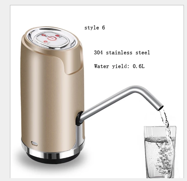 Баррелед водяной насос диспенсер для воды аксессуары ручного давления всасывающее устройство Автоматический Питатель USB 304 нержавеющая сталь