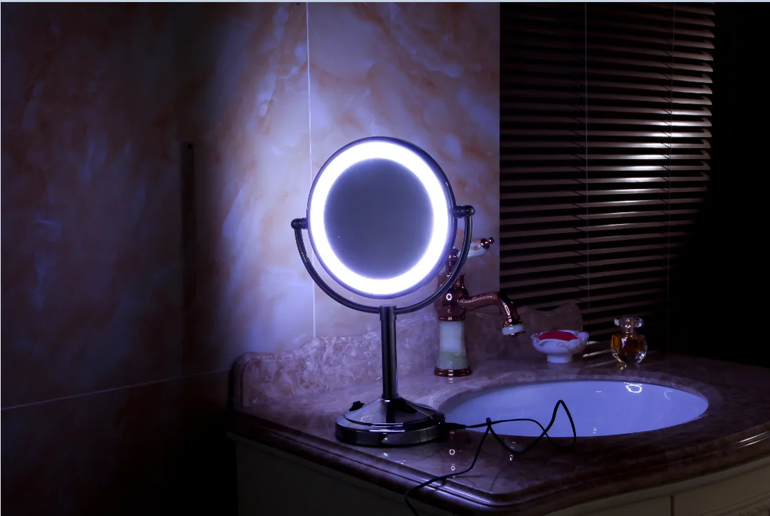 Настольный светодиодный зеркало косметическое с аккумулятором настольное зарядное зеркало для макияжа