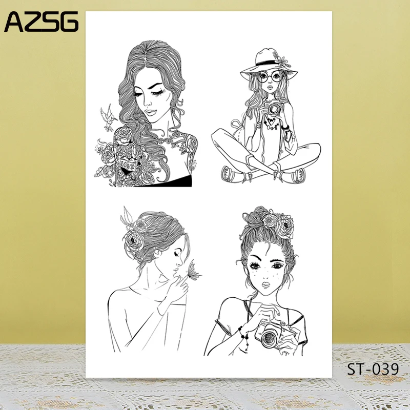 

AZSG Pretty/Fashion Girl Clear Stamps For DIY Scrapbooking Decorative Card making Craft Fun Decoration Supplies 10*15cm
