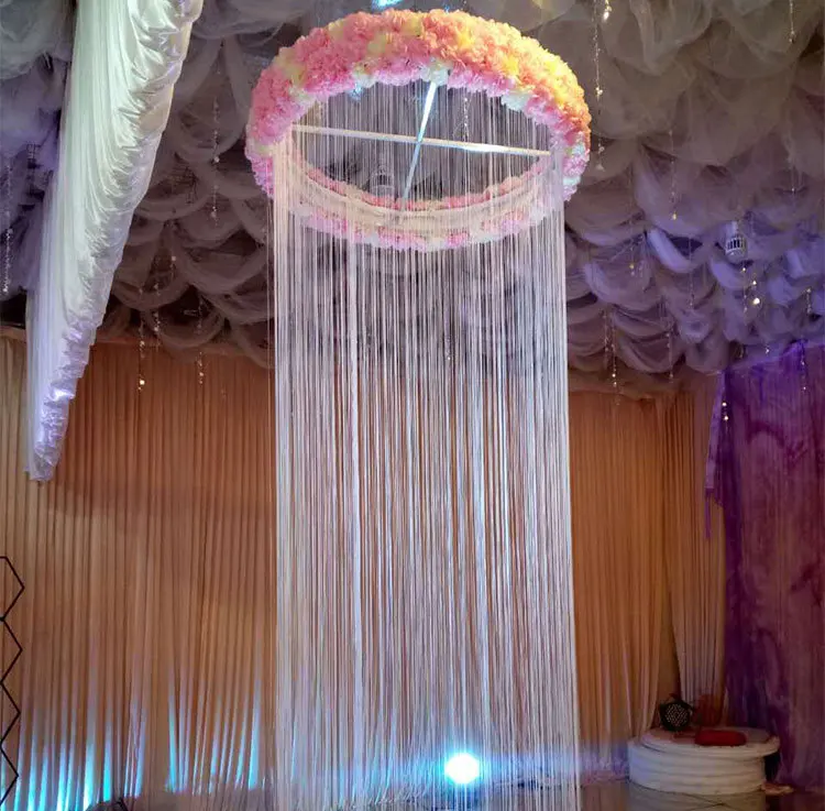 3M-Tall-by-Diameter-of-80cm-tassel-curtain-chandelier-cover-Roof-Decoration-Wedding-COLUMN-6pcs-lot