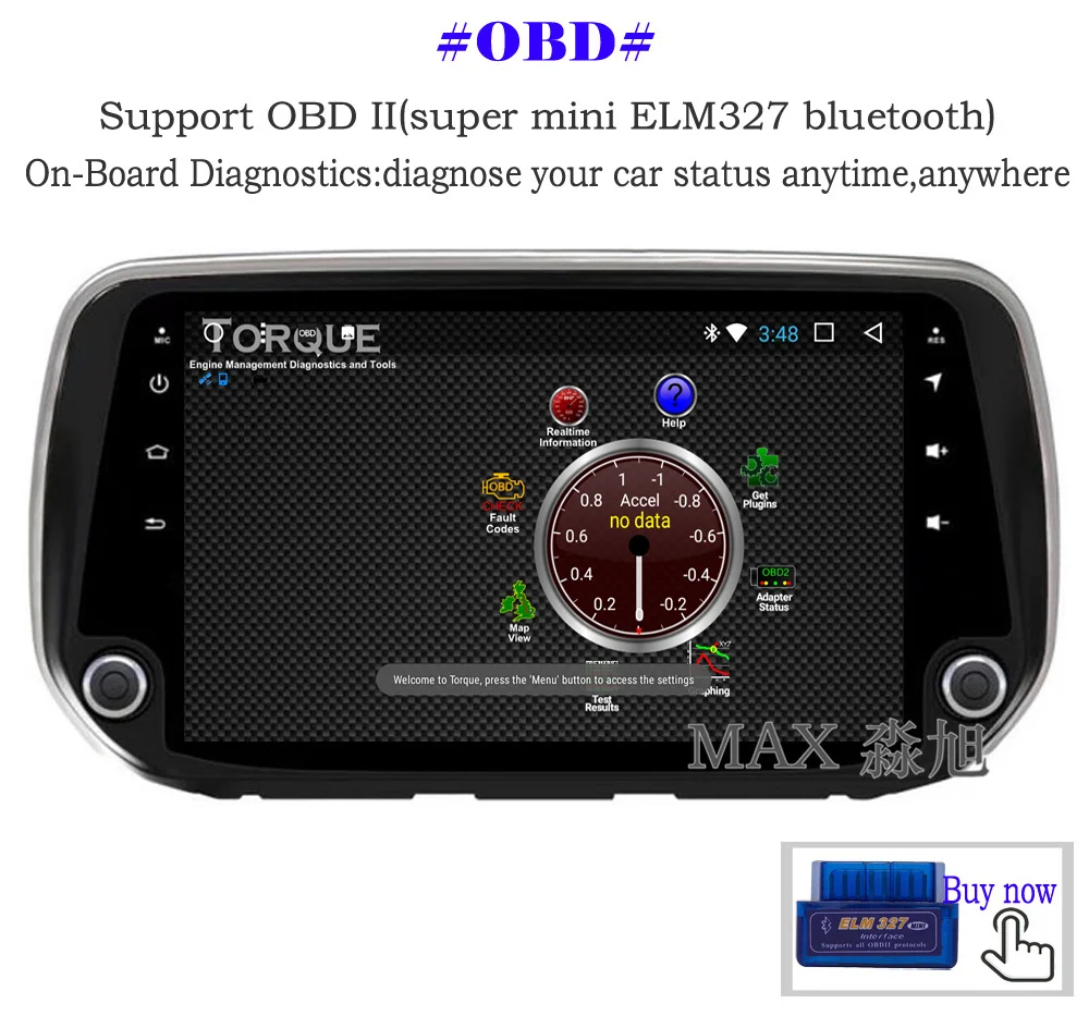 Cheap MAX Android 8.1 Car DVD Player for Hyundai Santa Fe 2018 Car Radio RDS SWC GPS Navigation System Free Maps Bluetooth Call/Music 11