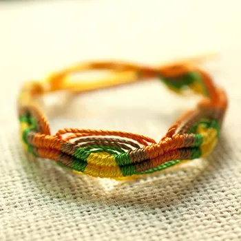 

ABL261(120), Colorful Braided Woven Friendship Bracelet Wide Retro Handmade Nepal Geneva Brazilian Multicolor String Cord
