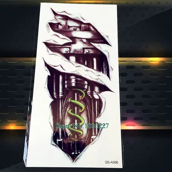 

1PC Buddhist Ganesha Elephant Temporary Tattoo Flash Waterproof Tattoo Stickers 21*15CM Big Size Black Spray Tatoo Tatouage Taty