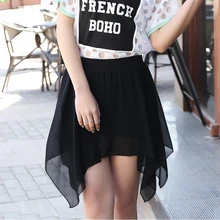 Настроить Лето, Новое Модные женские туфли 3XS 2XS-10XL короткие нерегулярные юбка дамы Повседневное Асимметричный шифон Мини-юбки