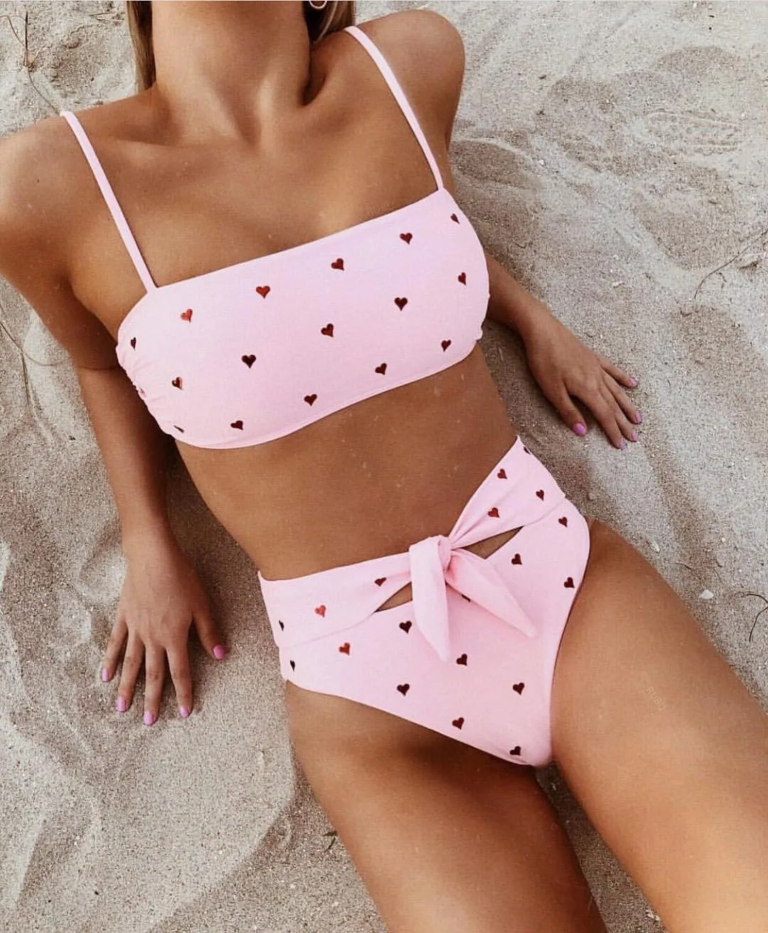 

Pink Sweet High Leg Bandeau Bikini Set Swimwear Female Push Up Swimsuit High Waist Bikini Women Bandage Bathing Suit Bodysuit