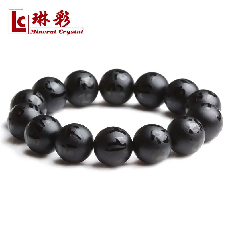 

Natural crystal black agate bracelet beads male bracelet bead transfer