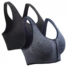 Розовый спортивный бюстгальтер пуш-ап на молнии, ударопрочный жилет для бега, нижнее белье для спортзала, топ с подкладкой, топы для тренировок для женщин