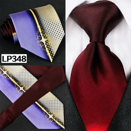 Классические разноцветные мужские галстуки с геометрическим рисунком Пейсли, шелк,, уникальные, ручная работа - Цвет: LP348