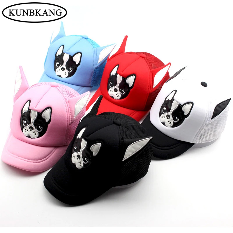 Prix pour 2017 nouveau animal chien d'été enfants soleil chapeau dessin animé en plein air garçons filles casquettes de baseball enfants casquette bébé maille snapback visière Prix pour 2017 nouveau animal chien d'été enfants soleil chapeau dessin animé en plein air garçons filles casquettes de baseball enfants casquette bébé maille snapback visière
